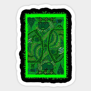 King of Hearts - Shades of Green Sticker